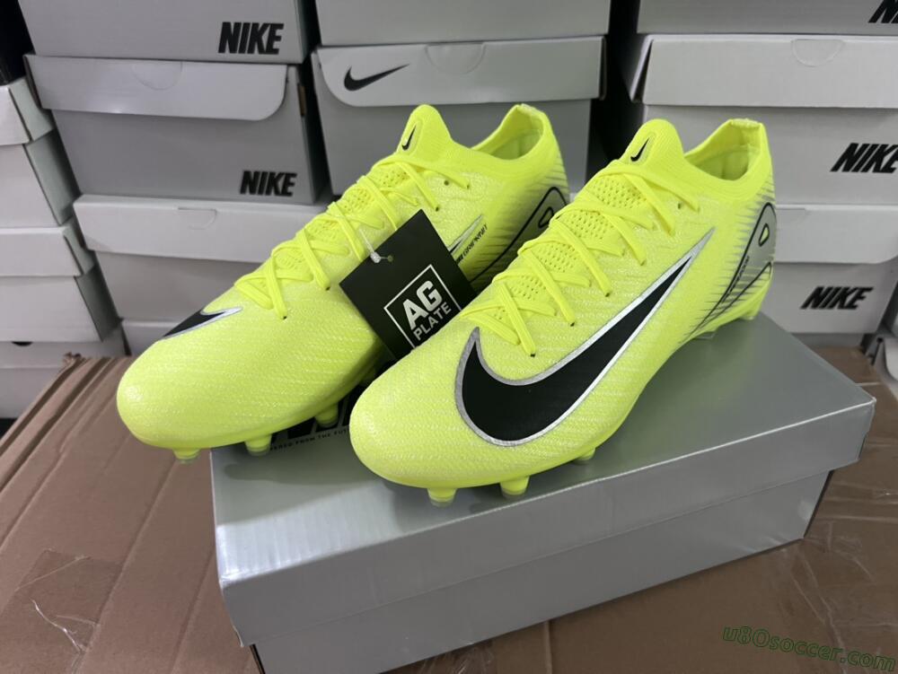 Nike Air Zoom Mercurial Vapor 16 Elite AG Artificial Grass Soccer Cleats - Yellow/Silver/Black