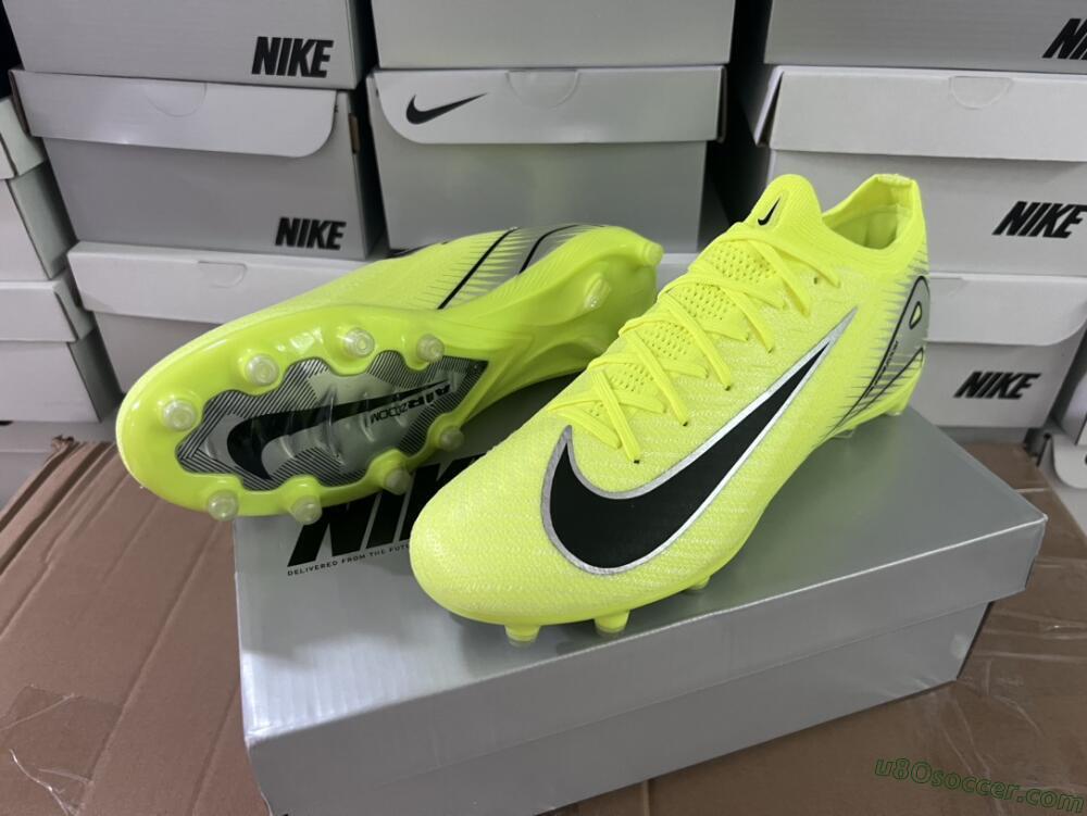 Nike Air Zoom Mercurial Vapor 16 Elite AG Artificial Grass Soccer Cleats - Yellow/Silver/Black