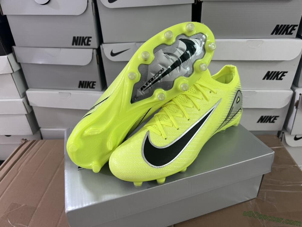 Nike Air Zoom Mercurial Vapor 16 Elite AG Artificial Grass Soccer Cleats - Yellow/Silver/Black