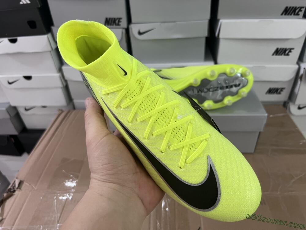 Nike Air Zoom Mercurial Superfly 10 Elite AG Artificial Grass Soccer Cleats - Yellow/Silver/Black