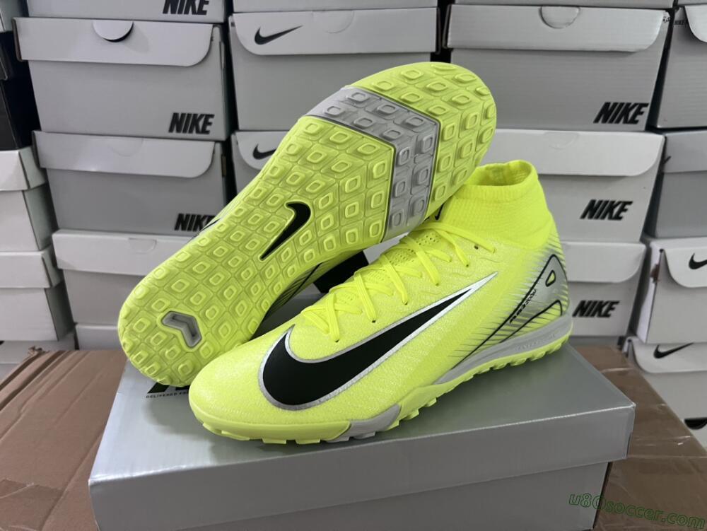 Nike Air Zoom Mercurial Superfly 10 Elite TF Artificial Turf Soccer Shoes - Yellow/Silver/Black