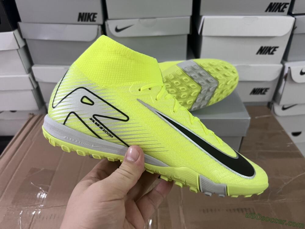 Nike Air Zoom Mercurial Superfly 10 Elite TF Artificial Turf Soccer Shoes - Yellow/Silver/Black