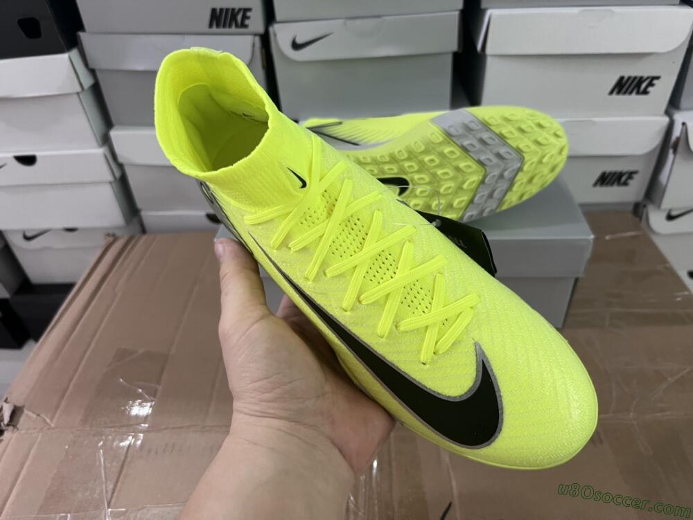 Nike Air Zoom Mercurial Superfly 10 Elite TF Artificial Turf Soccer Shoes - Yellow/Silver/Black