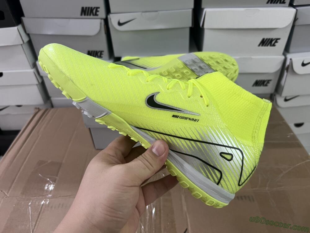 Nike Air Zoom Mercurial Superfly 10 Elite TF Artificial Turf Soccer Shoes - Yellow/Silver/Black