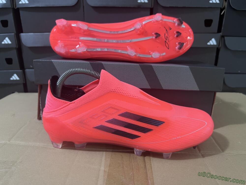 Adidas F50 Elite Laceless FG Firm Ground Soccer Cleats - Red/Blue/Silver