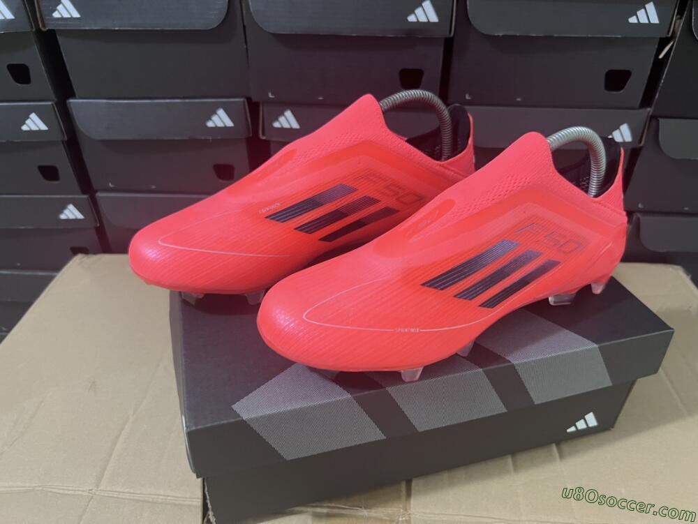 Adidas F50 Elite Laceless FG Firm Ground Soccer Cleats - Red/Blue/Silver