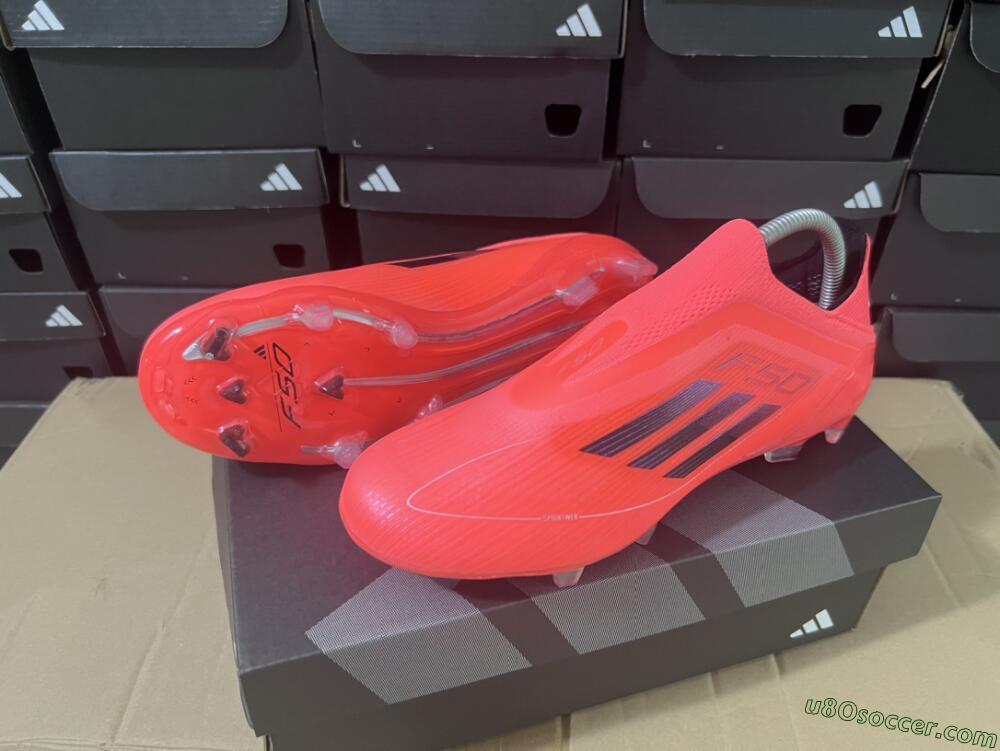 Adidas F50 Elite Laceless FG Firm Ground Soccer Cleats - Red/Blue/Silver