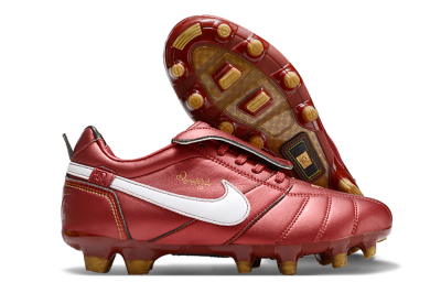 Ronaldo x Nike Tiempo Legend R10 Elite FG Firm Ground Soccer Cleats - Red/White