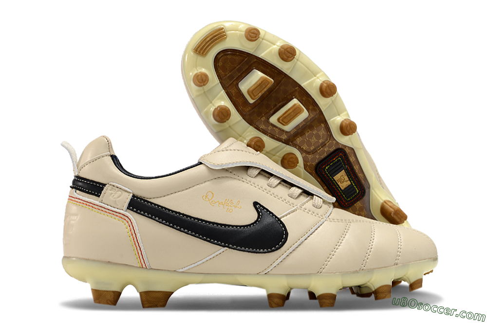 Ronaldo x Nike Tiempo Legend R10 Elite FG Firm Ground Soccer Cleats - Beige/Black 1