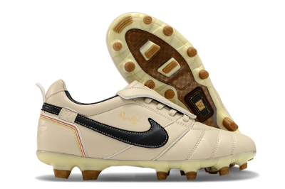 Ronaldo x Nike Tiempo Legend R10 Elite FG Firm Ground Soccer Cleats - Beige/Black