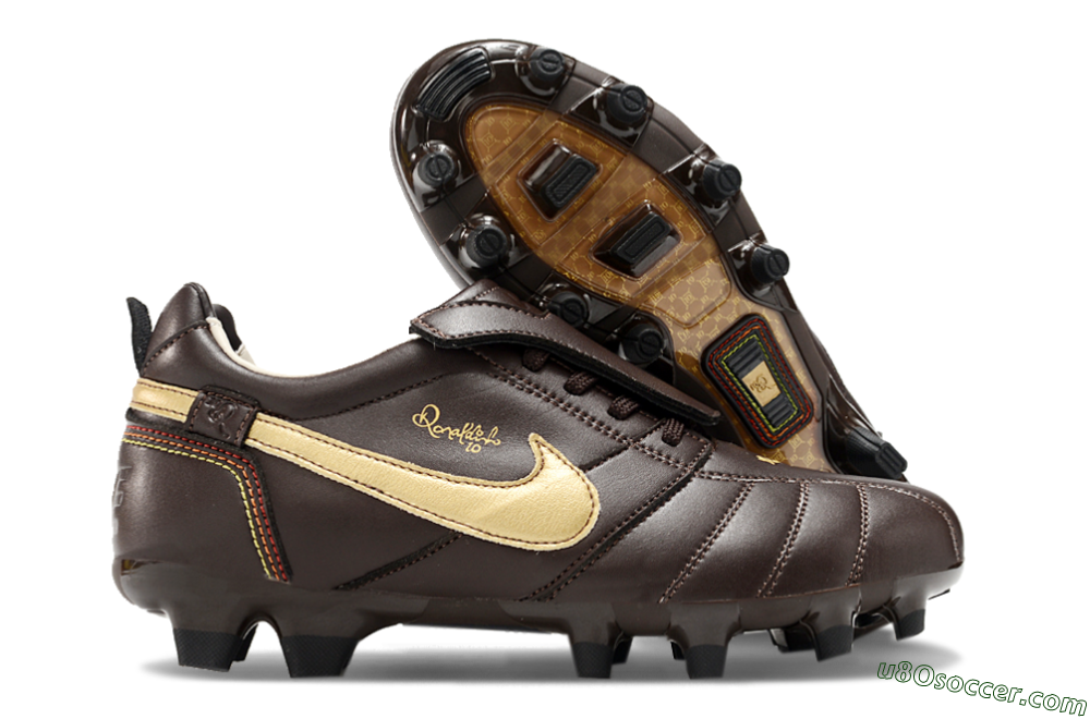Ronaldo x Nike Tiempo Legend R10 Elite FG Firm Ground Soccer Cleats - Brown/Gold 1