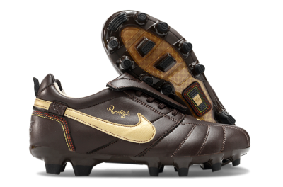 Ronaldo x Nike Tiempo Legend R10 Elite FG Firm Ground Soccer Cleats - Brown/Gold