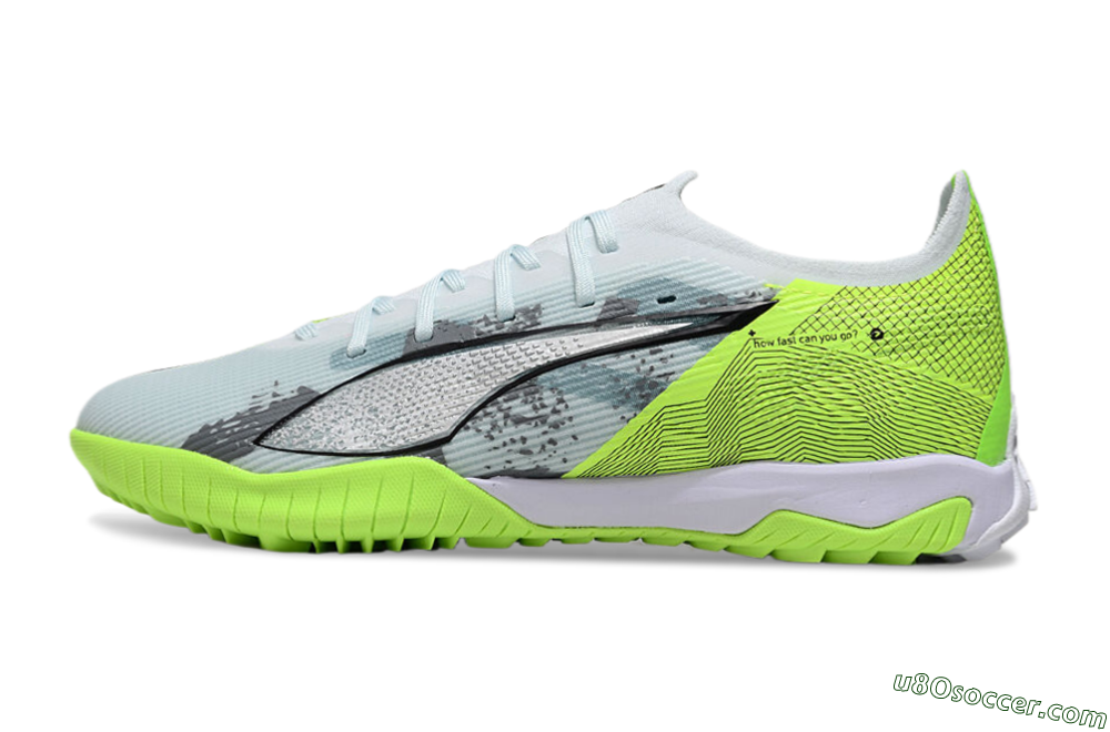 Puma Ultra 5 Ultimate TF Artificial Turf Soccer Shoes - Grey/Green/Black 2