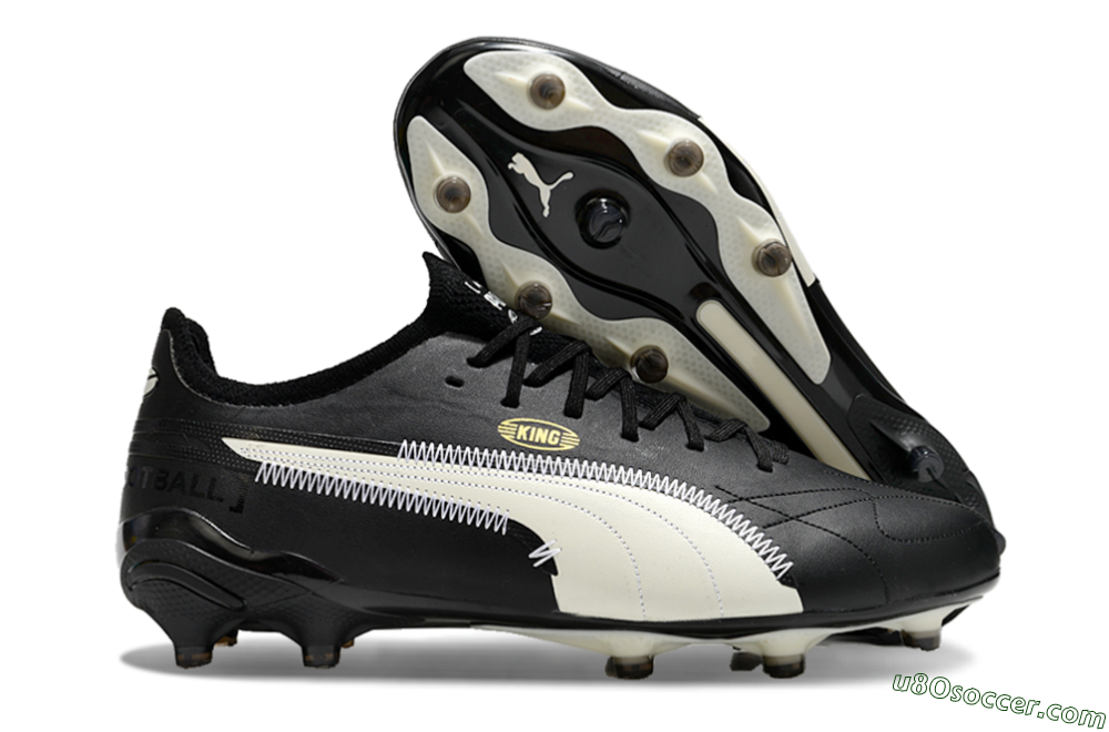 AOF x Puma King Ultimate FG Firm Ground Soccer Cleats - Black/White 1