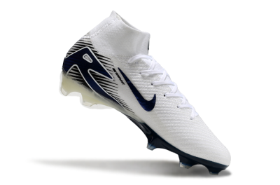 Nike Air Zoom Mercurial Superfly 10 Elite FG Firm Ground Soccer Cleats - White/Black/Blue