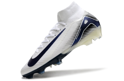 Nike Air Zoom Mercurial Superfly 10 Elite FG Firm Ground Soccer Cleats - White/Black/Blue