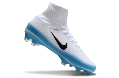 Nike Zoom Mercurial Superfly 5 Elite FG Firm Ground Soccer Cleats - White/Black/Blue