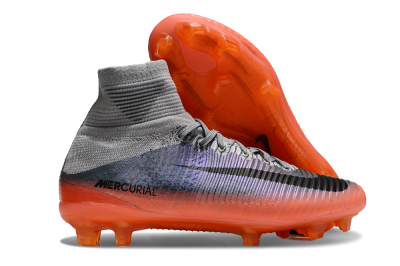Nike Zoom Mercurial Superfly 5 Elite FG Firm Ground Soccer Cleats - Grey/Black/Orange