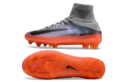 Nike Zoom Mercurial Superfly 5 Elite FG Firm Ground Soccer Cleats - Grey/Black/Orange