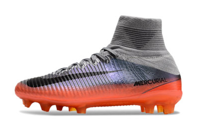 Nike Zoom Mercurial Superfly 5 Elite FG Firm Ground Soccer Cleats - Grey/Black/Orange