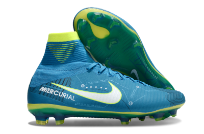 Nike Zoom Mercurial Superfly 5 Elite FG Firm Ground Soccer Cleats - Blue/White/Yellow