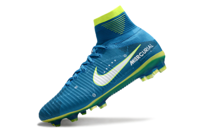 Nike Zoom Mercurial Superfly 5 Elite FG Firm Ground Soccer Cleats - Blue/White/Yellow