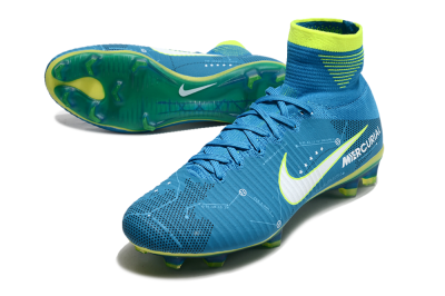 Nike Zoom Mercurial Superfly 5 Elite FG Firm Ground Soccer Cleats - Blue/White/Yellow