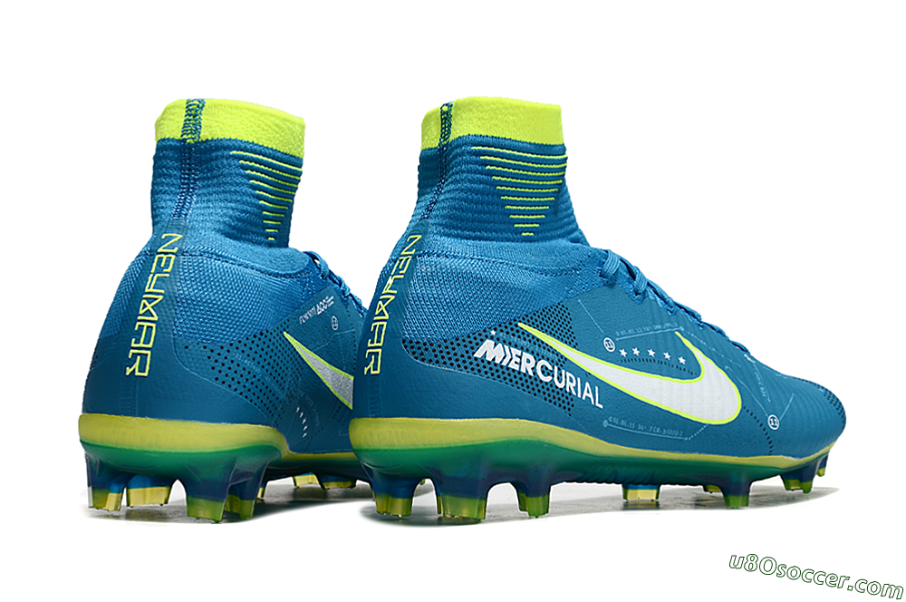 Nike Zoom Mercurial Superfly 5 Elite FG Firm Ground Soccer Cleats - Blue/White/Yellow 6