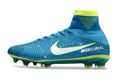 Nike Zoom Mercurial Superfly 5 Elite FG Firm Ground Soccer Cleats - Blue/White/Yellow