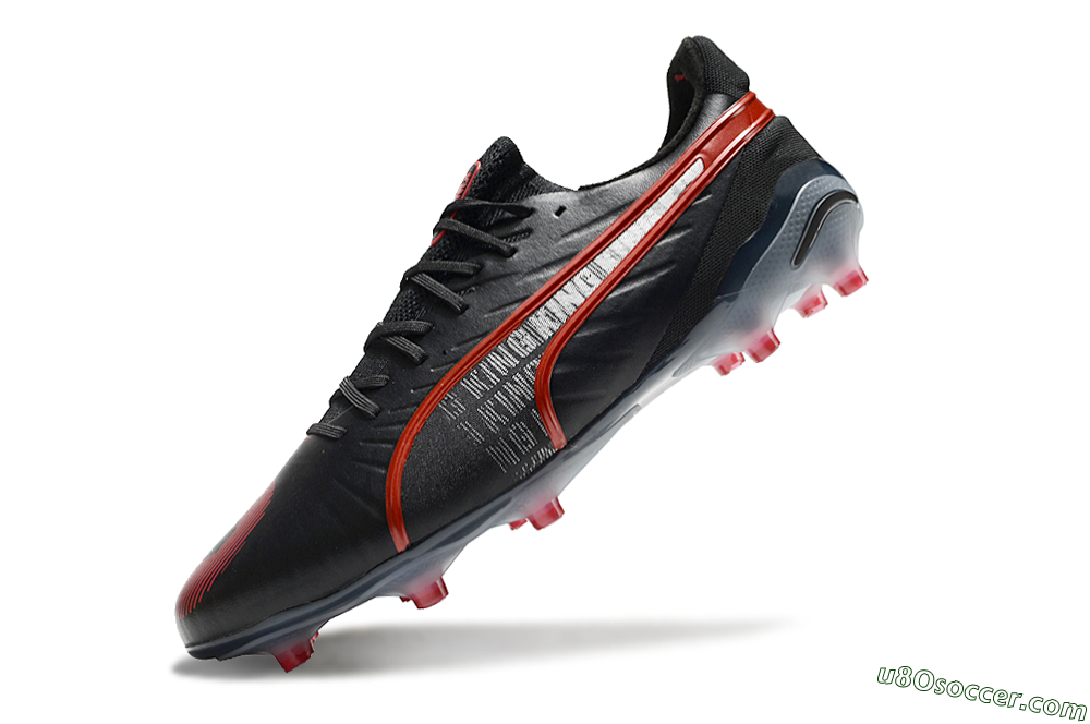 Puma King Ultimate Launch Edition FG Soccer Cleats - Black/Red