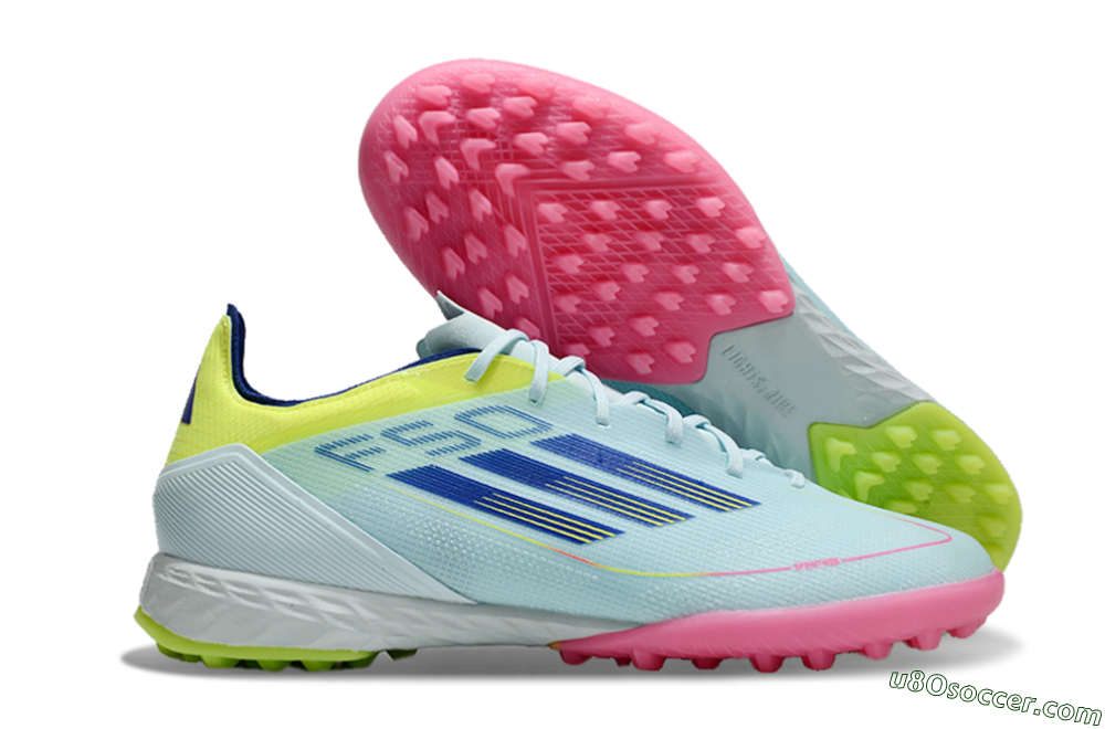Adidas F50 Pro TF Artificial Turf Soccer Shoes - Jade/Blue/Yellow/Pink 1