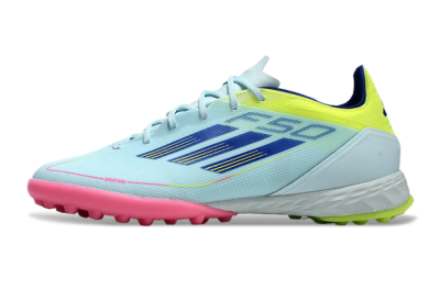 Adidas F50 Pro TF Artificial Turf Soccer Shoes - Jade/Blue/Yellow/Pink