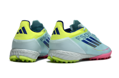 Adidas F50 Pro TF Artificial Turf Soccer Shoes - Jade/Blue/Yellow/Pink