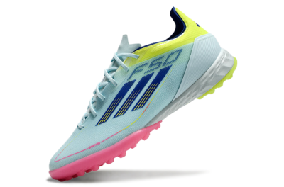 Adidas F50 Pro TF Artificial Turf Soccer Shoes - Jade/Blue/Yellow/Pink