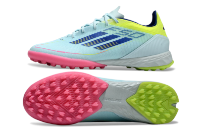 Adidas F50 Pro TF Artificial Turf Soccer Shoes - Jade/Blue/Yellow/Pink