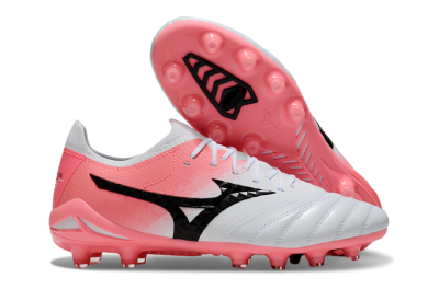 Mizuno Morelia Neo IV Bate FG Firm Ground Soccer Cleats - White/Pink/Black