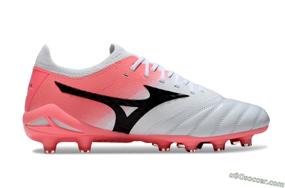 Mizuno Morelia Neo IV Bate FG Firm Ground Soccer Cleats - White/Pink/Black 4