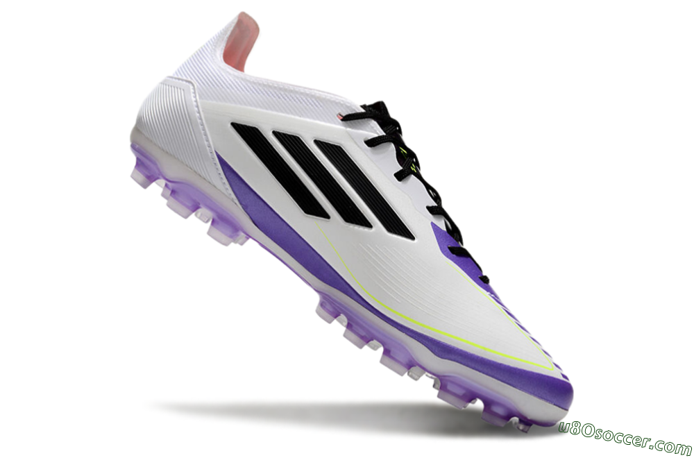 Adidas F50 Elite AG Artificial Grass Soccer Cleats - White/Purple/Black 4