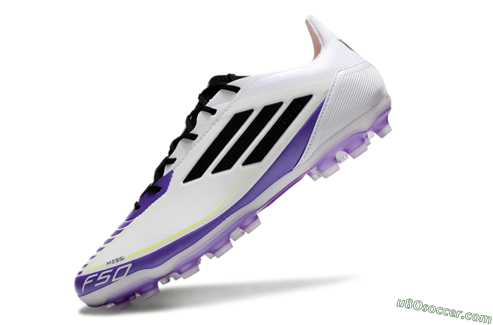 Adidas F50 Elite AG Artificial Grass Soccer Cleats - White/Purple/Black 5