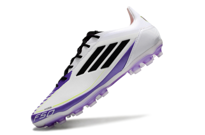 Adidas F50 Elite AG Artificial Grass Soccer Cleats - White/Purple/Black