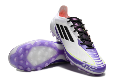 Adidas F50 Elite AG Artificial Grass Soccer Cleats - White/Purple/Black
