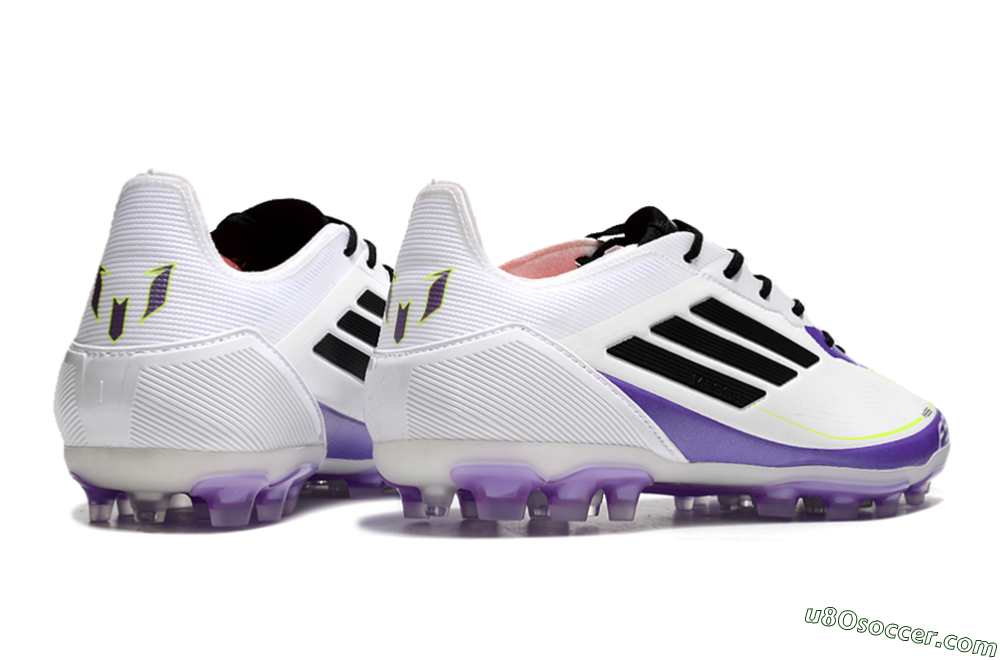 Adidas F50 Elite AG Artificial Grass Soccer Cleats - White/Purple/Black 6
