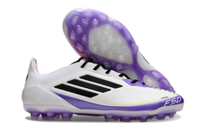 Adidas F50 Elite AG Artificial Grass Soccer Cleats - White/Purple/Black