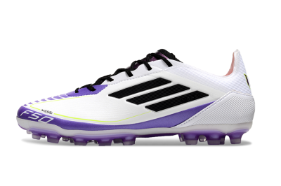 Adidas F50 Elite AG Artificial Grass Soccer Cleats - White/Purple/Black