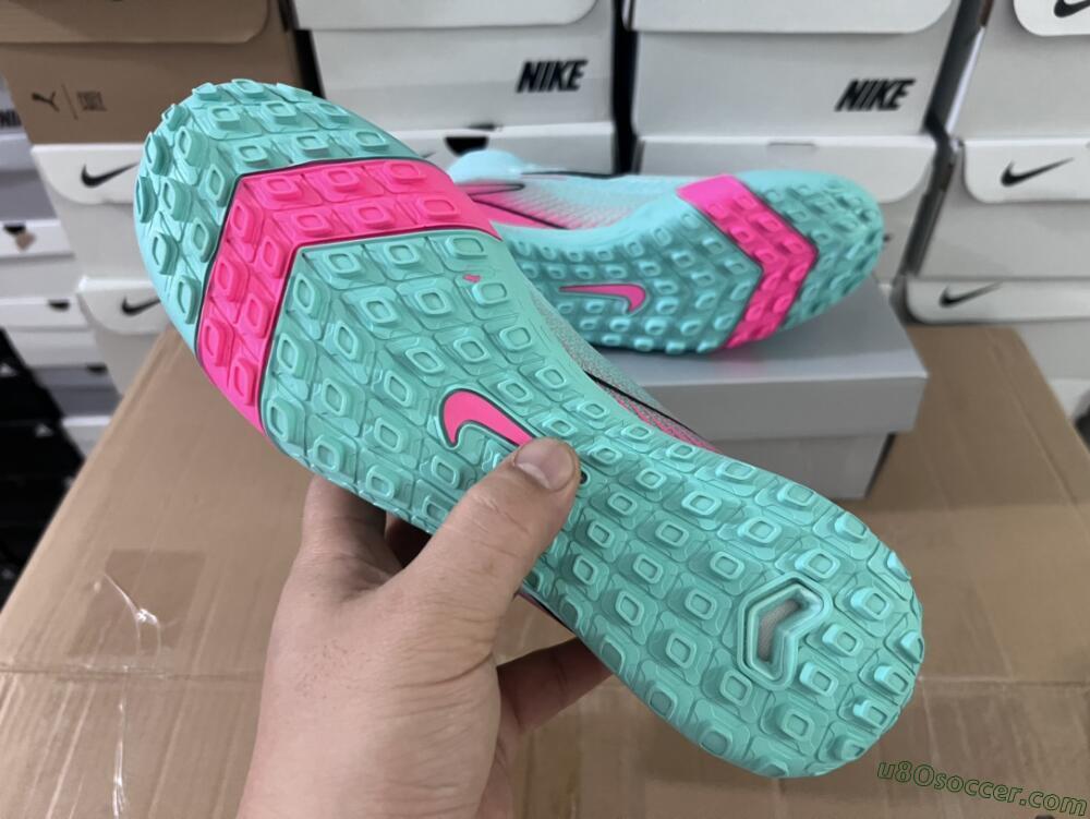 Nike Air Zoom Mercurial Superfly 10 Elite TF Artificial Turf Soccer Shoes - Green/Pink/Black