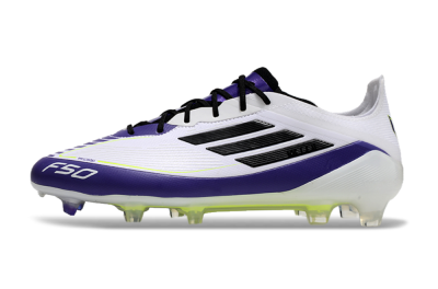Adidas F50 Elite FG Firm Ground Soccer Cleats - White/Purple/Black/Yellow