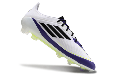Adidas F50 Elite FG Firm Ground Soccer Cleats - White/Purple/Black/Yellow