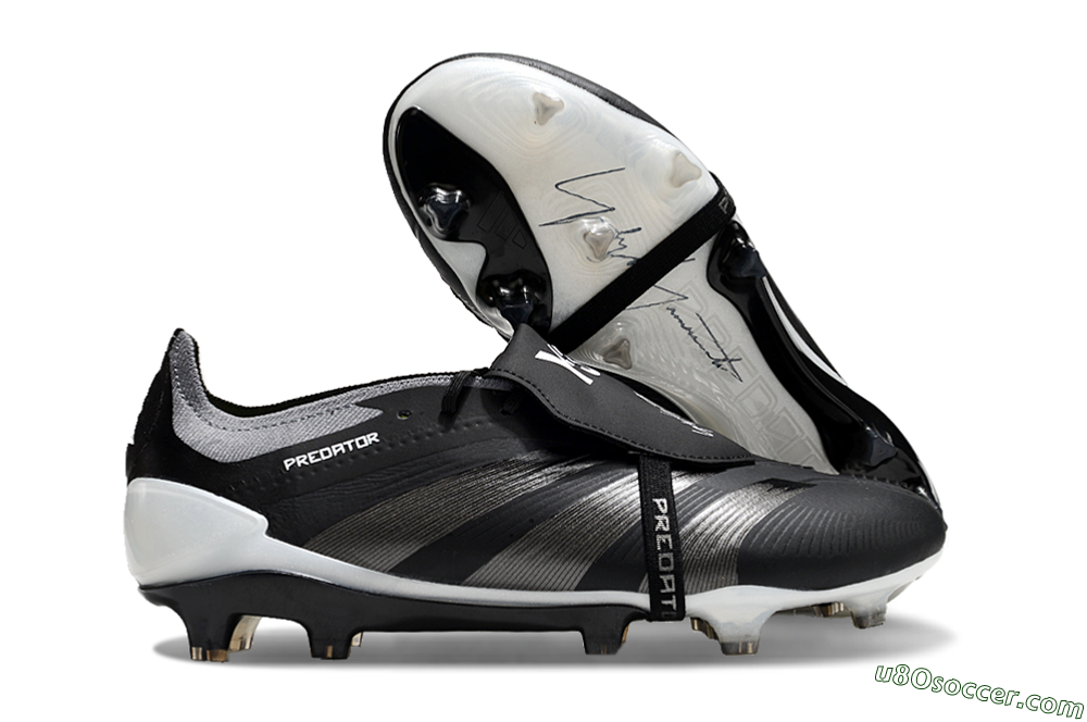 Adidas Predator Elite Foldover Tongue FG Firm Ground Soccer Cleats - Black/Grey/White 1