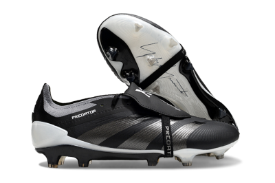 Adidas Predator Elite Foldover Tongue FG Firm Ground Soccer Cleats - Black/Grey/White