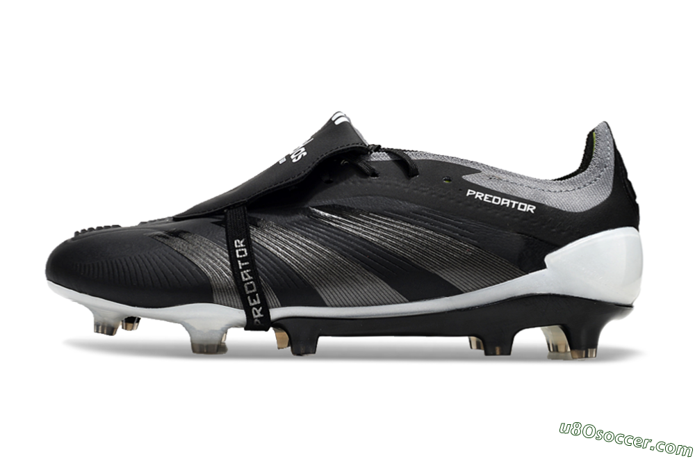 Adidas Predator Elite Foldover Tongue FG Firm Ground Soccer Cleats - Black/Grey/White 2